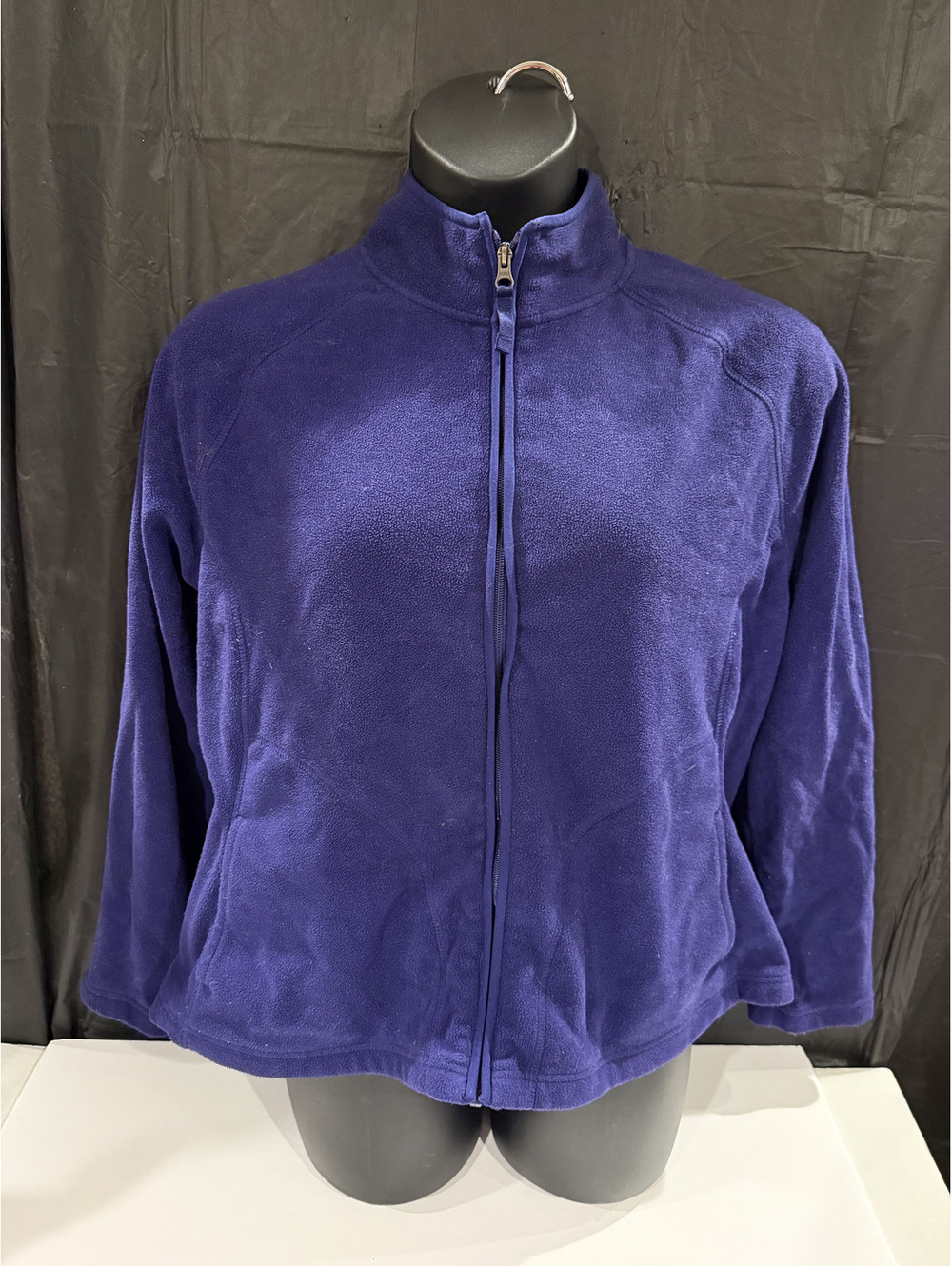 Merona dark blue fleece zip jacket cozy front zipper, standard collar size XXL